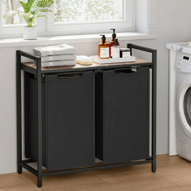 Panier à linge amovible 12,1 gallons Doulgas, Noir