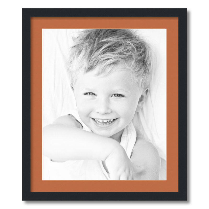 Matte Picture Frame with Mat, Red Orange