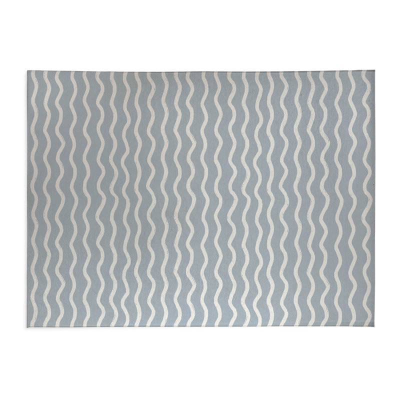 Tapis de bureau léger Wiggle Row, L 6 pi x L 4 pi, Bleu ardoise