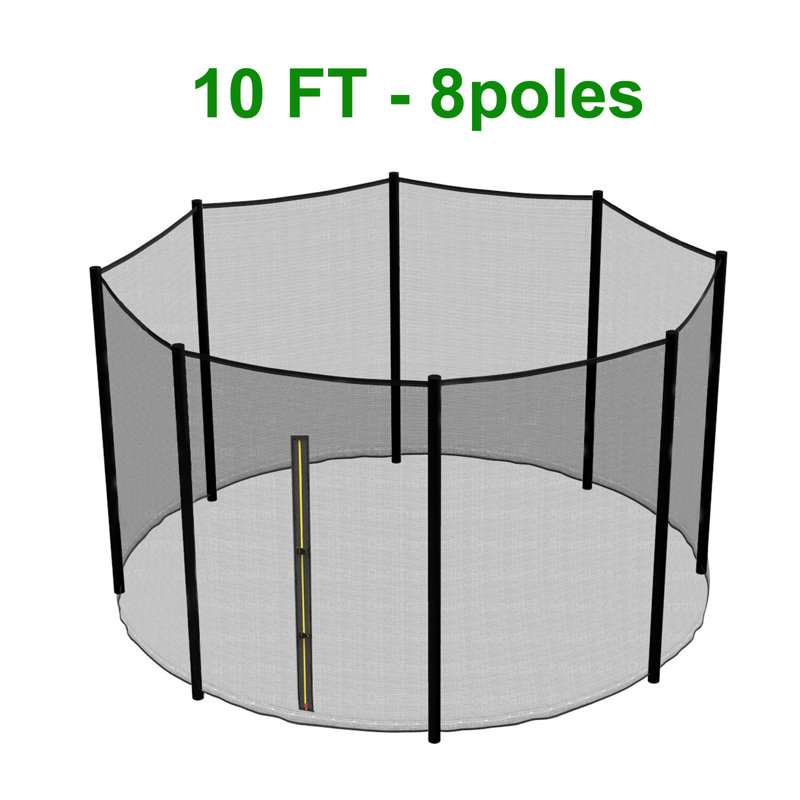 Colmesneil Replacement Trampoline Safety Net Enclosure Surround Netting 10FT - 8Pole
