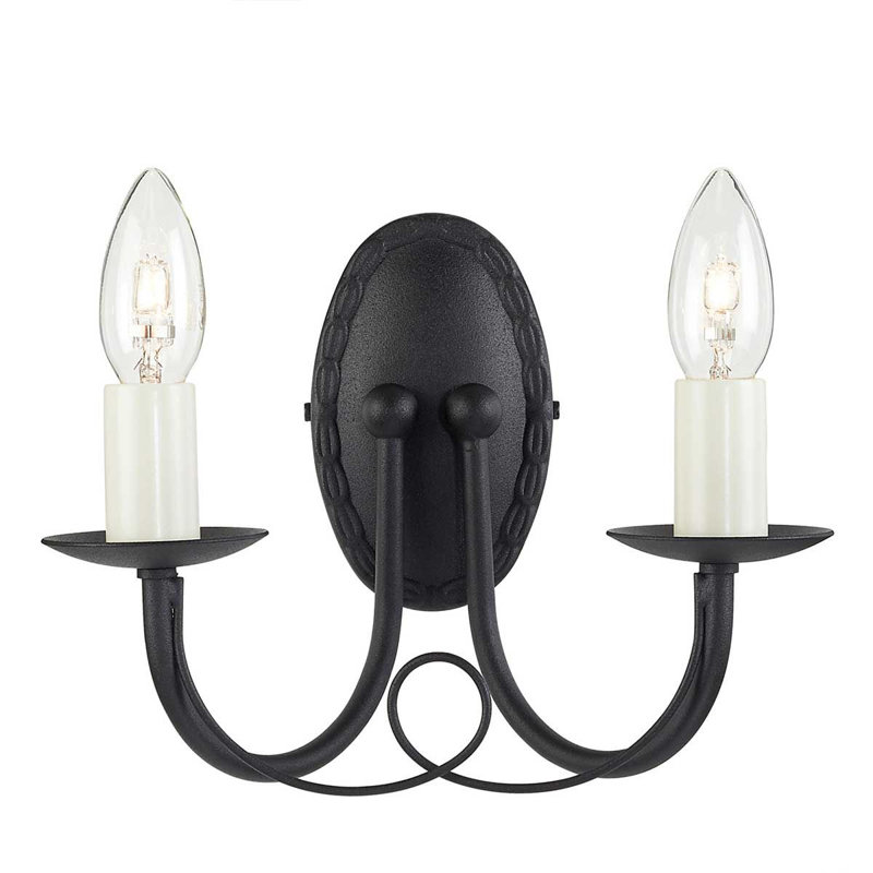 Cline Candle Wall Light, Black