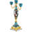 Modern Decorative 20 Inch Porcelain 3 Cup Candle Holder with Ornate Bronze Base for Home & Any Space