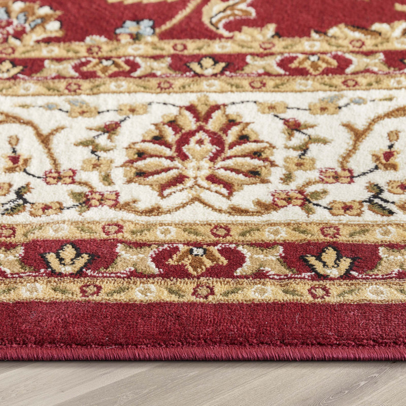 Tapis traditionnel rouge Belliere Sarouk, Rectangle 5 pi 3 po x 7 pi 3 po