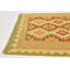 Tapis en laine rouge/vert 3 pi 2 po x 4 pi 10 po one-of-kind à la main-noué la new age Elland