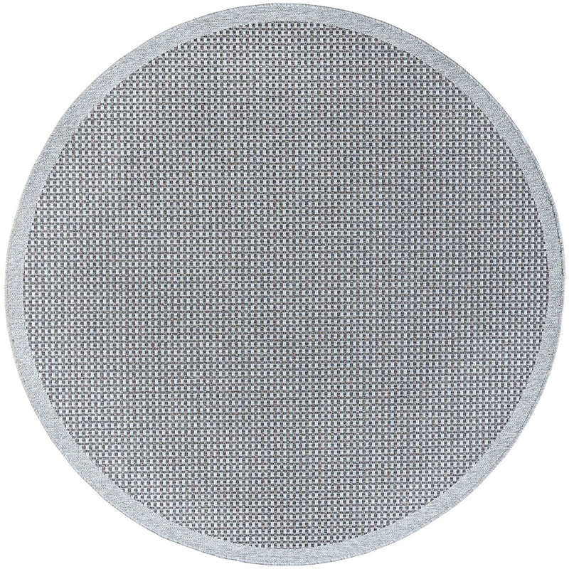 Tapis intérieur / extérieur gris clair Mondamin, Rond 5 pi 3 po