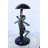 Frog Playing Cello Under Mushroom Bronze Statue -  Size: 10"L X 10"W X 24"H.
