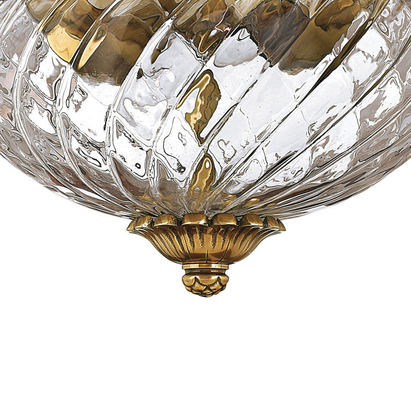Mary 2 Light Flush Mount, Burnished Brass