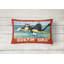 Coussin intérieur/extérieur noir et blanc pour chat surf dans un oiseau