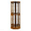 Vitrine de coin à 6 tablettes avec lumières, miroirs et tablettes réglables, chêne (ampoule E26 non incluse)-1909353093
