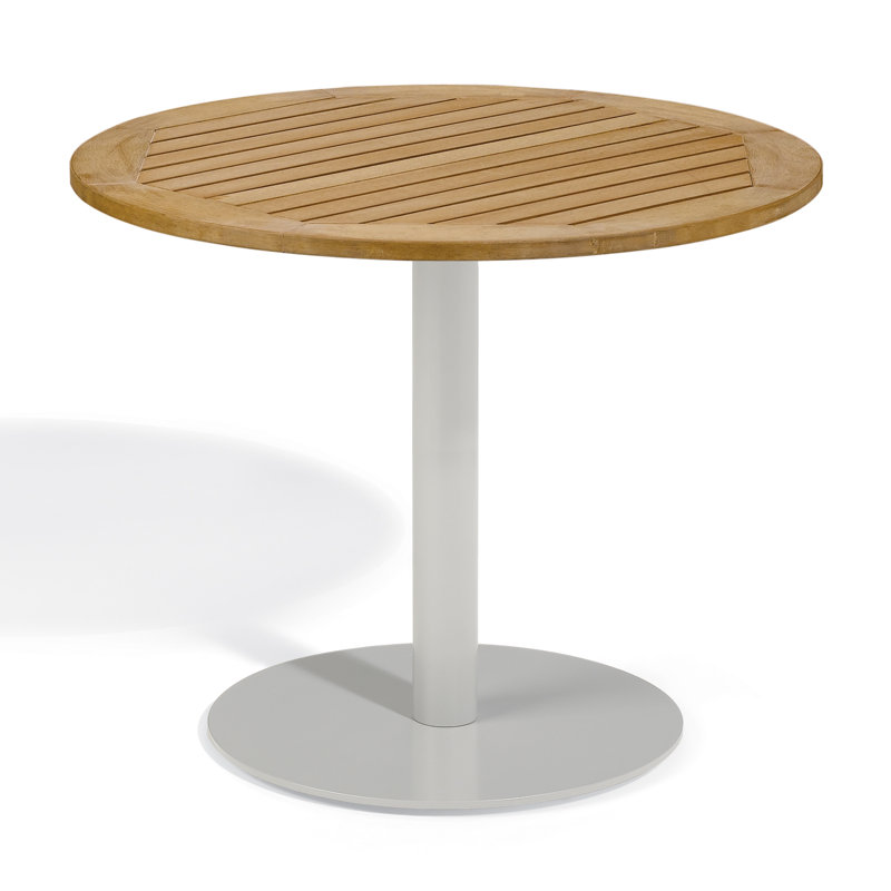 Travira Outdoor Round Bistro Table, 24" W x 24" L, Tekwood Natural