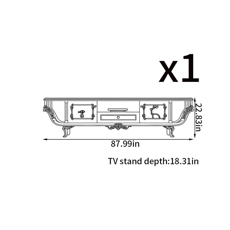 Meuble télé style français de luxe léger