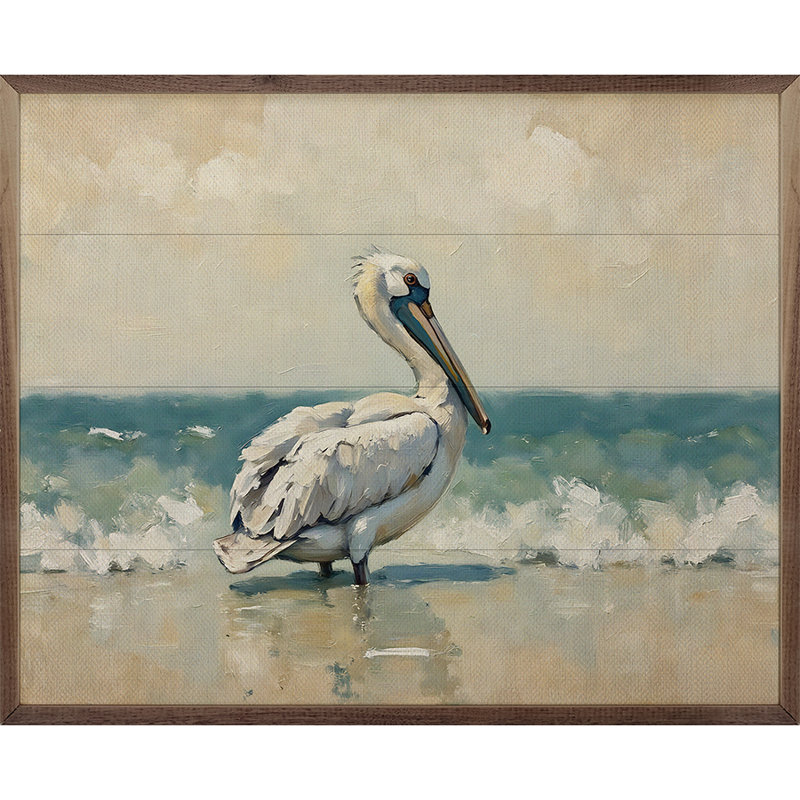 Pélican dans la marée, H 32 po x l 40 po