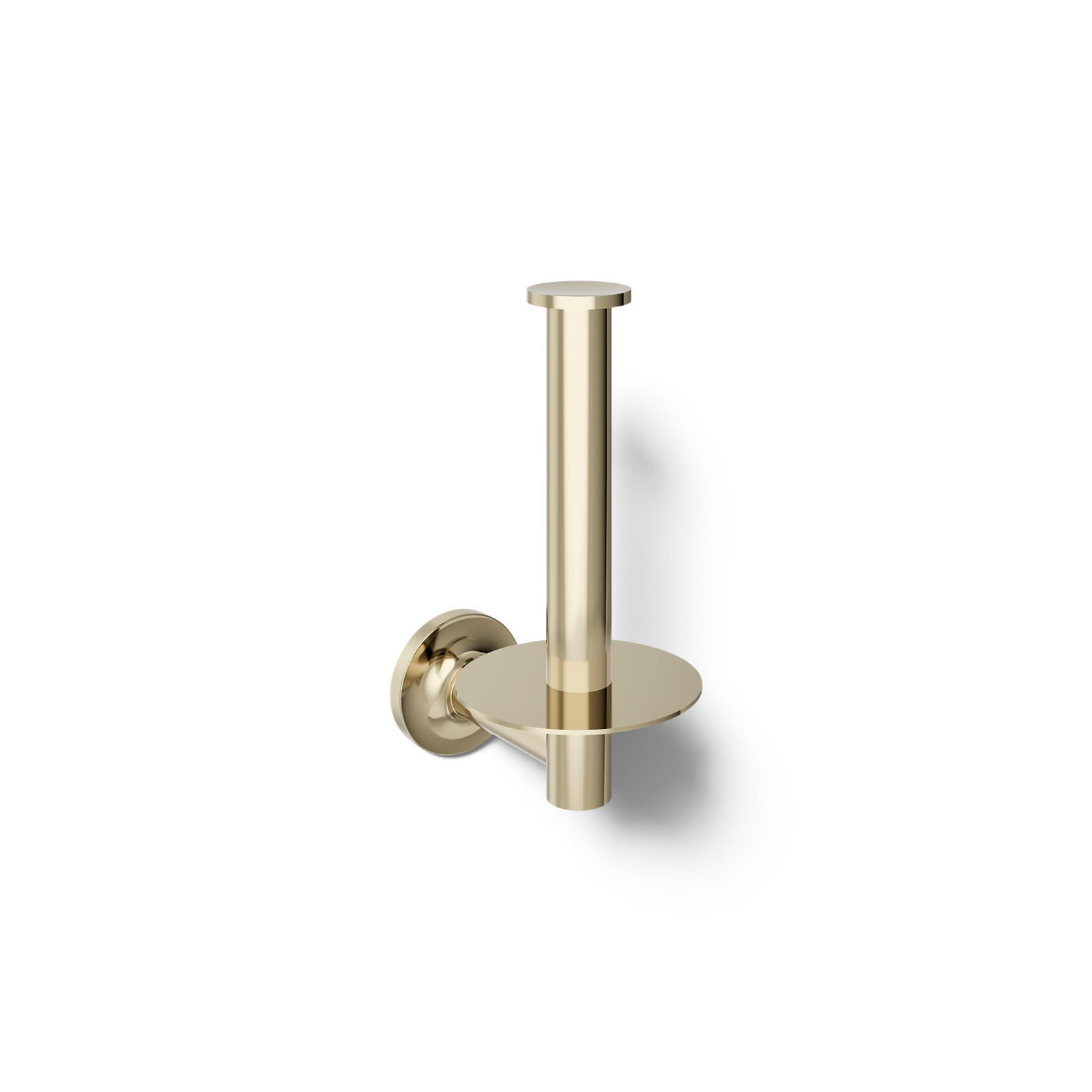 Purist Vertical Toilet Paper Holder, Wall-Mount Bathroom Toilet Paper Holder, Vibrant French Gold