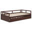 Lit de jour extensible avec lit gigogne, lit de jour en bois avec lit escamotable pour un espace de couchage supplémentaire et polyvalent, idéal pour les chambres d'amis-121090107-121090108