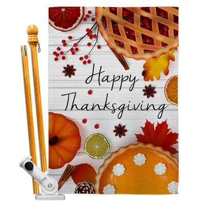 Double Sided 40'' H x 28'' W Polyester Thanksgiving Flag Set