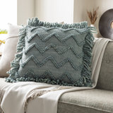 Hylia Fringed Wool Blend Reversible Throw Pillow