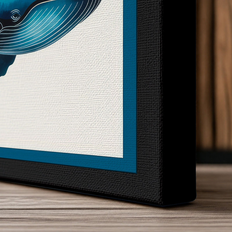 Drifting Whale Coastal - Wrapped Canvas, 18x12 - 45.7 x 30.5 cm, Black Border