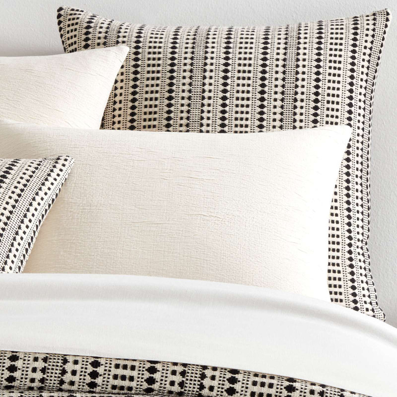 Fira Jacquard Black Coverlet Sham, Euro