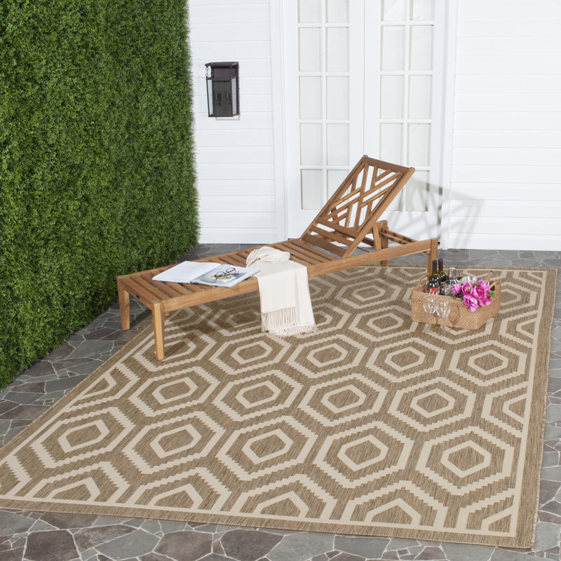 Donnovan Hooked Brown/Bone Indoor/Outdoor Rug, Rectangle 201 x 290 cm