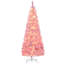 Arbre de Noël artificiel enneigé 6 pi avec forme de crayon, branches de pin réalistes, lumières DEL chaudes, ouverture automatique-663666729-663666731