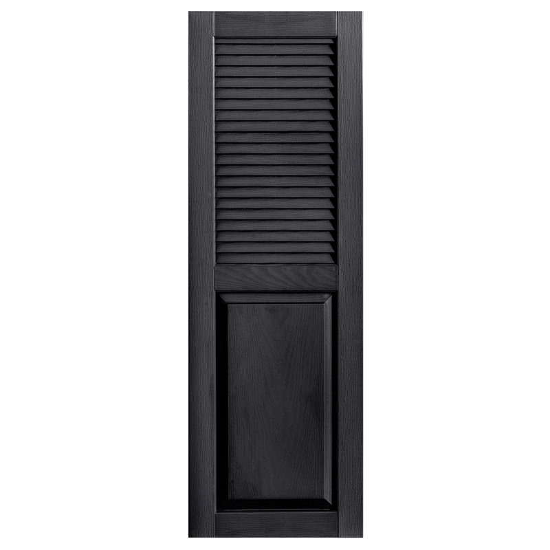 Paire de volets avec plateau à combinaison Cathedral, 72 po, 15 po, Noir