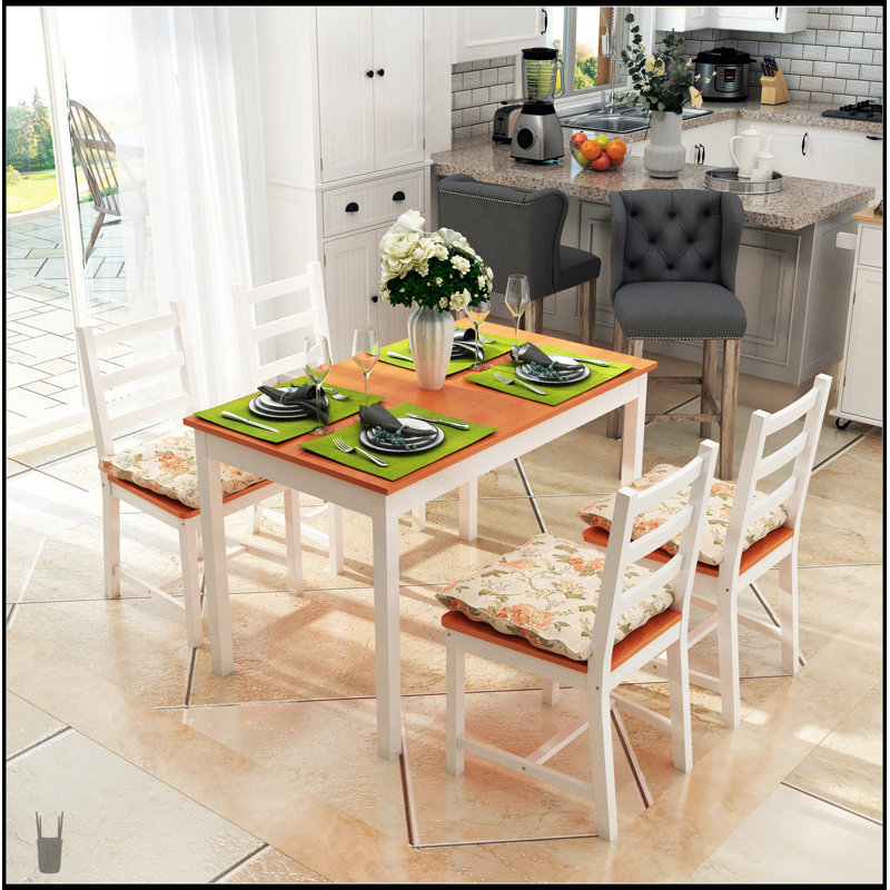 Ensemble de table de salle à manger moderne en bois 5 pièces HOMcom pour petits espaces, idéal pour les coins repas et la vie compacte