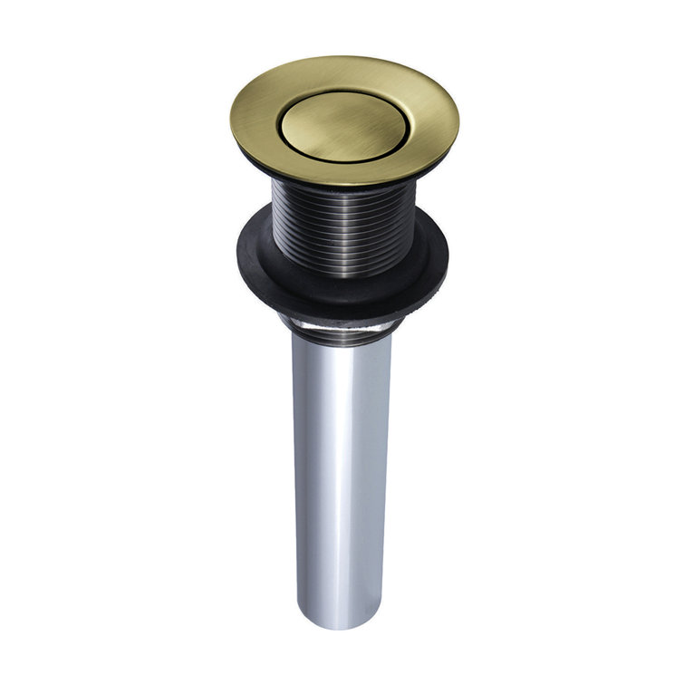 Kingston Brass Trimscape Brass Push Pop-Up Bathroom Sink Drain with Overflow, 22 Gauge