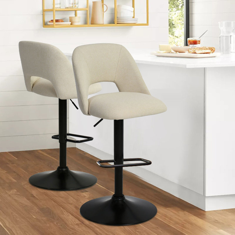 Tabouret de bar pivotant à 360 ° Bridgette, Beige