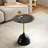 Black Round Glass End Table
