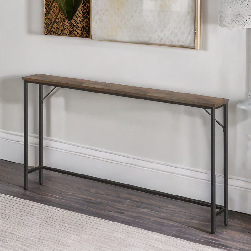 100cm Industrial Console Table With Thick Table Top Rustic