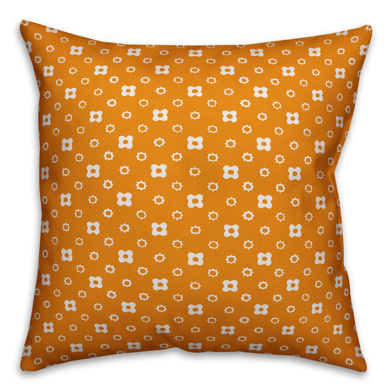 Housse de coussin Floral, 18 po x 18 po, Orange