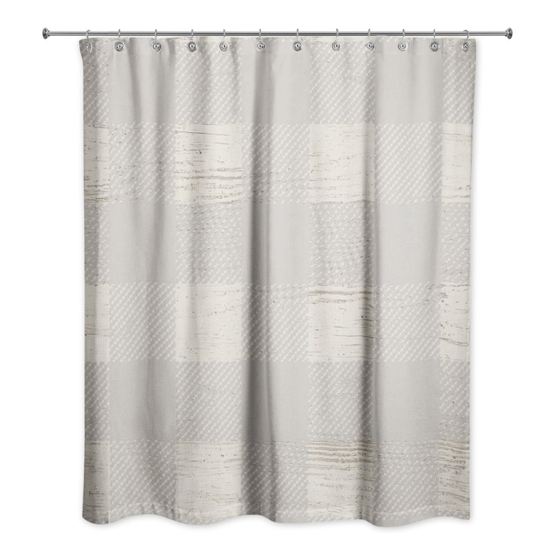 Nahshun Plaid Shower Curtain, Gray