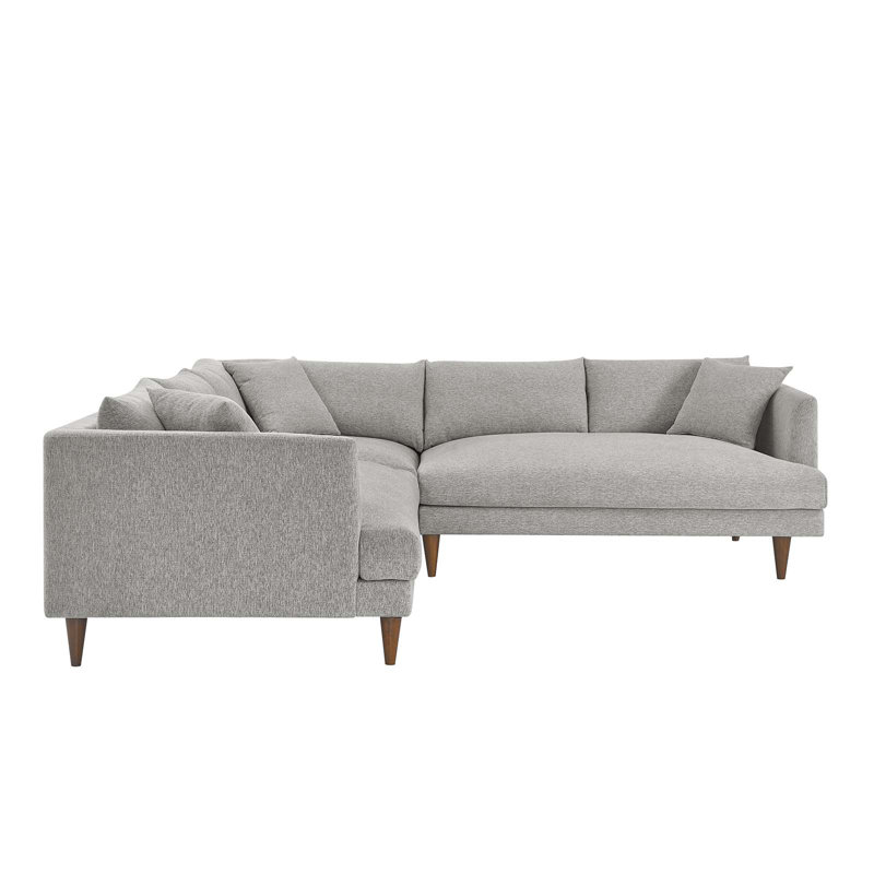 Modway Zoya 3 - Piece Upholstered Sectional, Gray 100% Polyester
