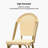 Patio Bamboo Print Finish Bar Stools With Rattan Back (Set Of 2)-50490721-50490722