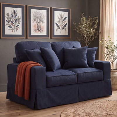 Americana Box Cushion Loveseat Slipcover
