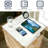 18" Small Nightstand with Charging Station, Modern Curved Bedside Table with Faux Marble Top & 2 Drawers, Oak End Table for Bedroom, Living Room