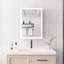 Armoire de toilette avec miroir de 28 à 20 pouces, éclairage DEL, variateur, affichage de l'heure et de la température, montage en surface, installation facile, 3 tiroirs numériques