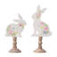 Ensemble de 2 décorations de table de lapin de Pâques en bois