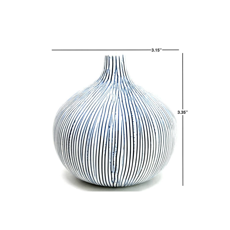 Vase de table Alptekin, Bleu, H 3,4 po x l 3,2 po x P 3,2 po