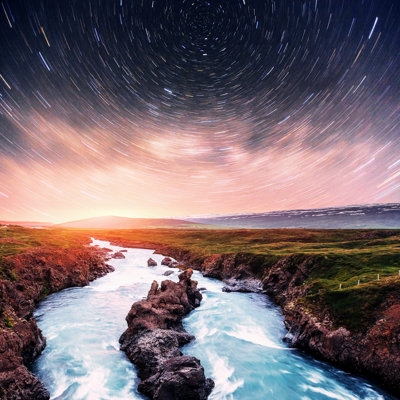 Josephville Icelandic Waterfall - Wrapped Canvas Print