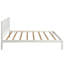 Lit plateforme simple sans tête de lit avec tête de lit, base à lattes de bois, lit blanc, tête de lit et lattes solides-674604194