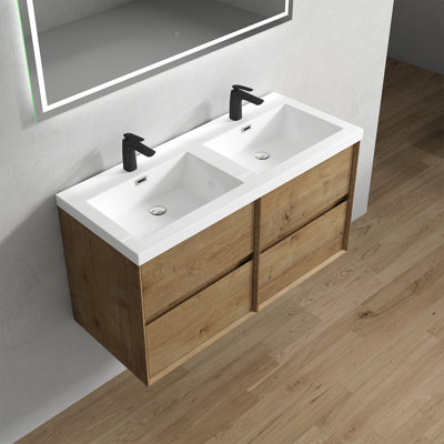 Ensemble de meuble-lavabo double mural 47 po Seavy