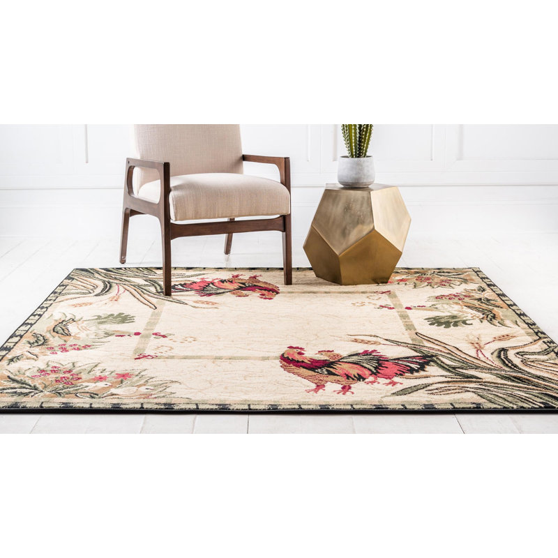 Tapis champêtre Country & Floral, Carré 3 pi 3 po