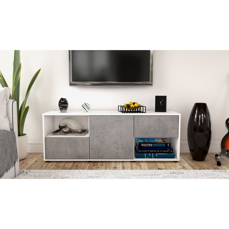 Wurth TV Stand for TVs up to 60", Concrete / Matte White