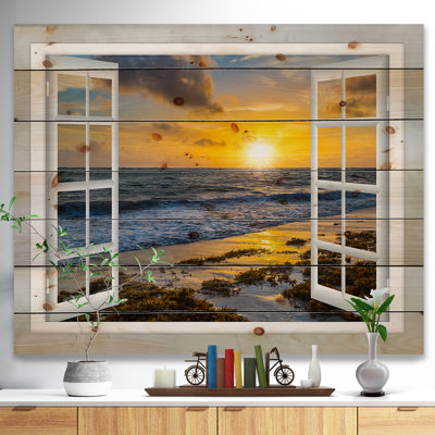 «Open Window to Bright Yellow Sunset», photographie