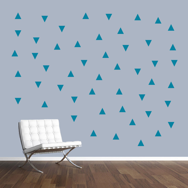 Décalcomanie murale triangles Amersham, Bleu sarcelle
