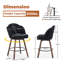 Tabouret de bar et de comptoir pivotant 27 po avec siège large 27 po, chaises de îlot de cuisine pivotant à 360 ° avec pieds en bois massif, sherpa noir-1064516708