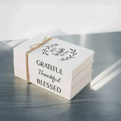 3-Piece White Decorative Book, Foldable Faux Books with Hemp Rope