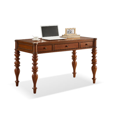 Chestnut Rectangular Solid Wood with 3 drawers desk