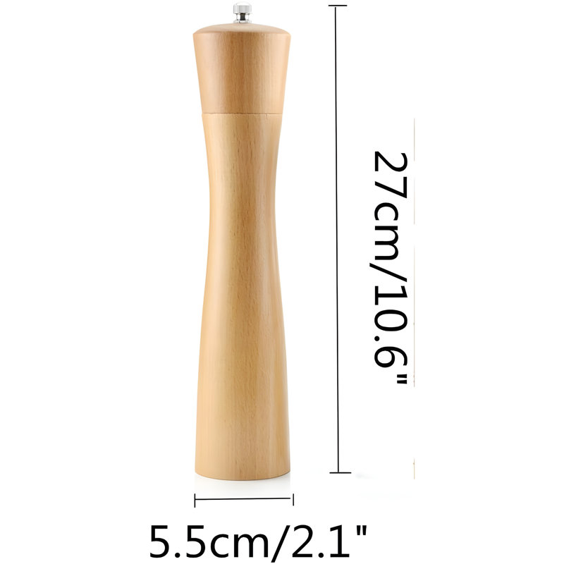 Moulin à épices manuel en bois pour moulin à poivre, sel et assaisonnements fraîchement moulu - Essence de cuisine réglable, durable et élégante